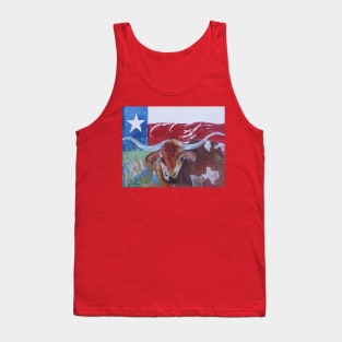 Texas Longhorn and Flag Tank Top